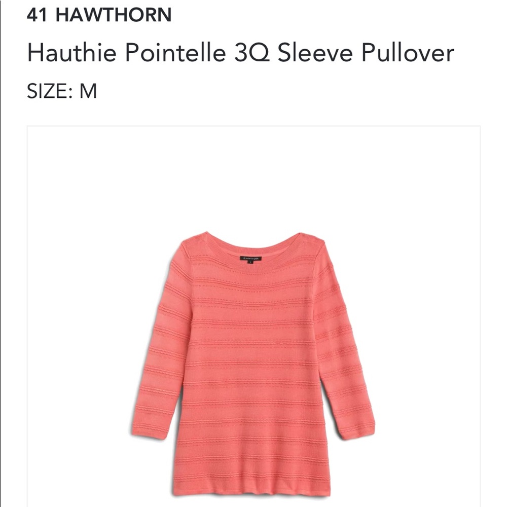 41 Hawthorn coral color 3/4 sleeve shirt NWT